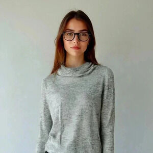 (2 for $10) Womens Cowl Neck Shirt Gray Faded Glory Warm Very Nice